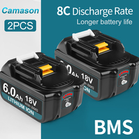 2PCS Camason 6Ah Battery For MAKITA 18V Power Tools Replacement Accessories BL1860 18 v Li-ion Rechargeable batteries Pack.
