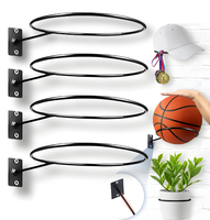 4 PCs Football Shelf Ball Holder Wall Stand Basketball Storage Stand Living Room Decor Saving m