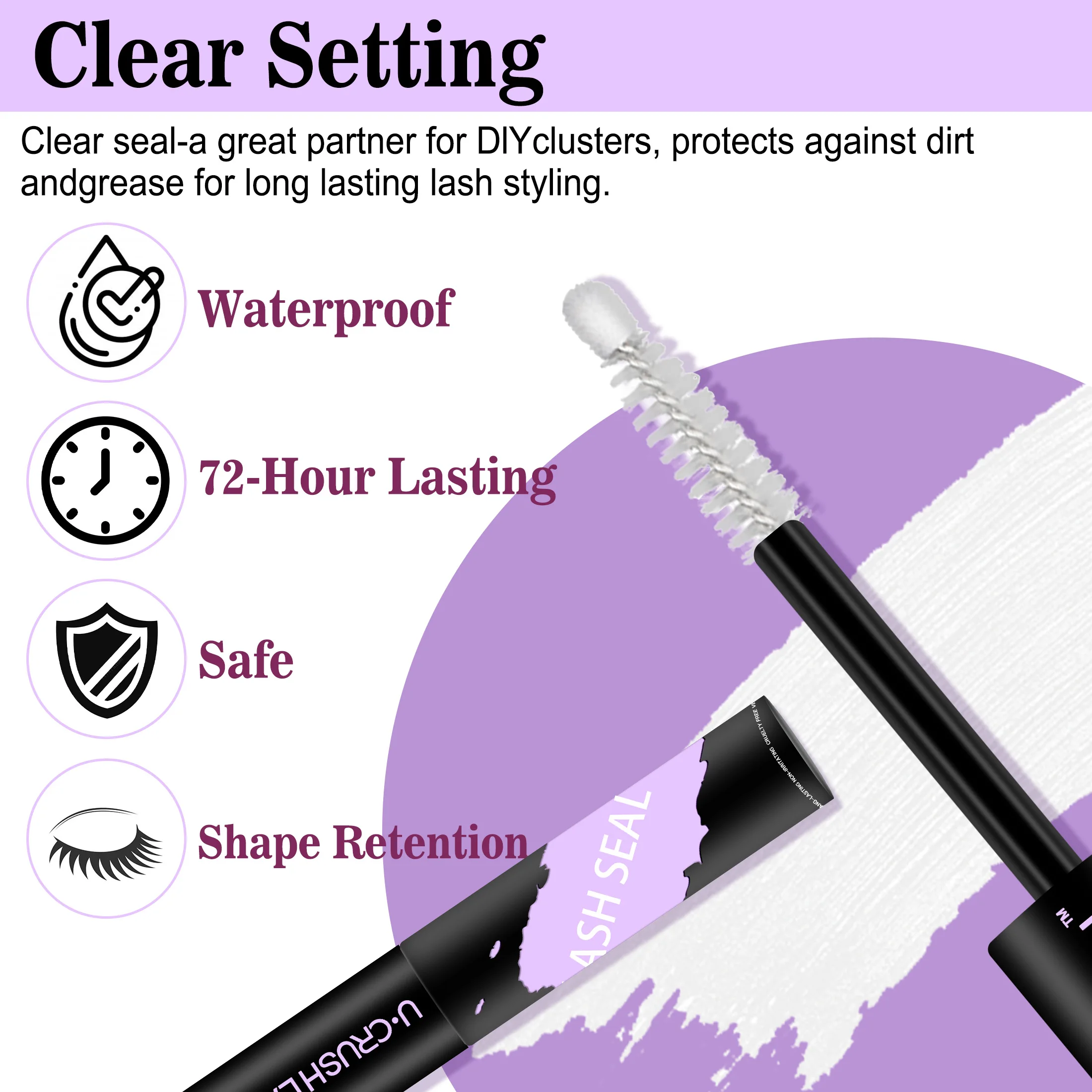 Cola para cílios postiços 2 em 1, bond & seal, dura 72 horas, à prova d'água e à prova de suor, adequada para usar durante o exercício.