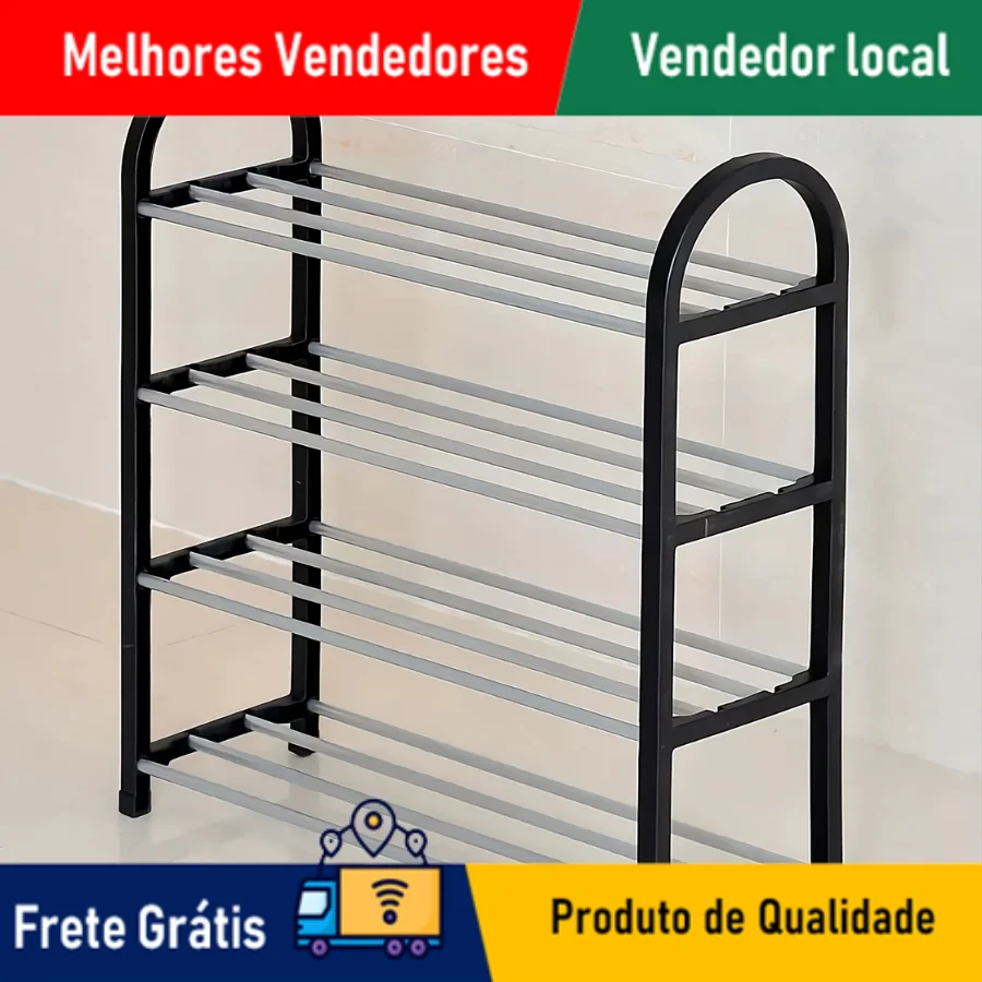 Sapateira Minimalista Resistente Ajustável para Armário Casa Quarto Apartamento Organizador - Envio Rápido para todo o Brasil