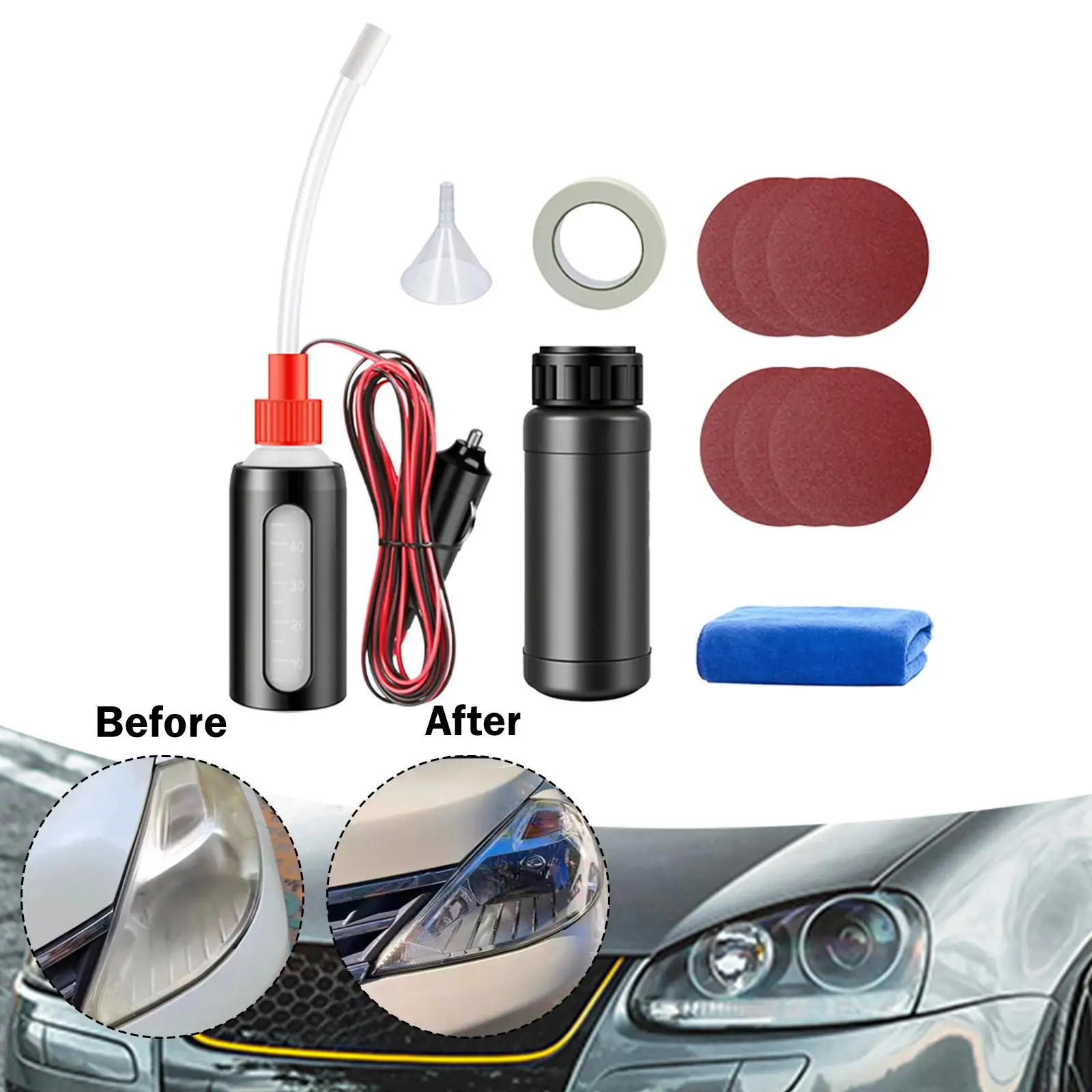1 Set Headlight Lens Polish Repair Tool Cleaning Automotive Light Equipment Car Headlight Renovation Headlight Repair Liquid