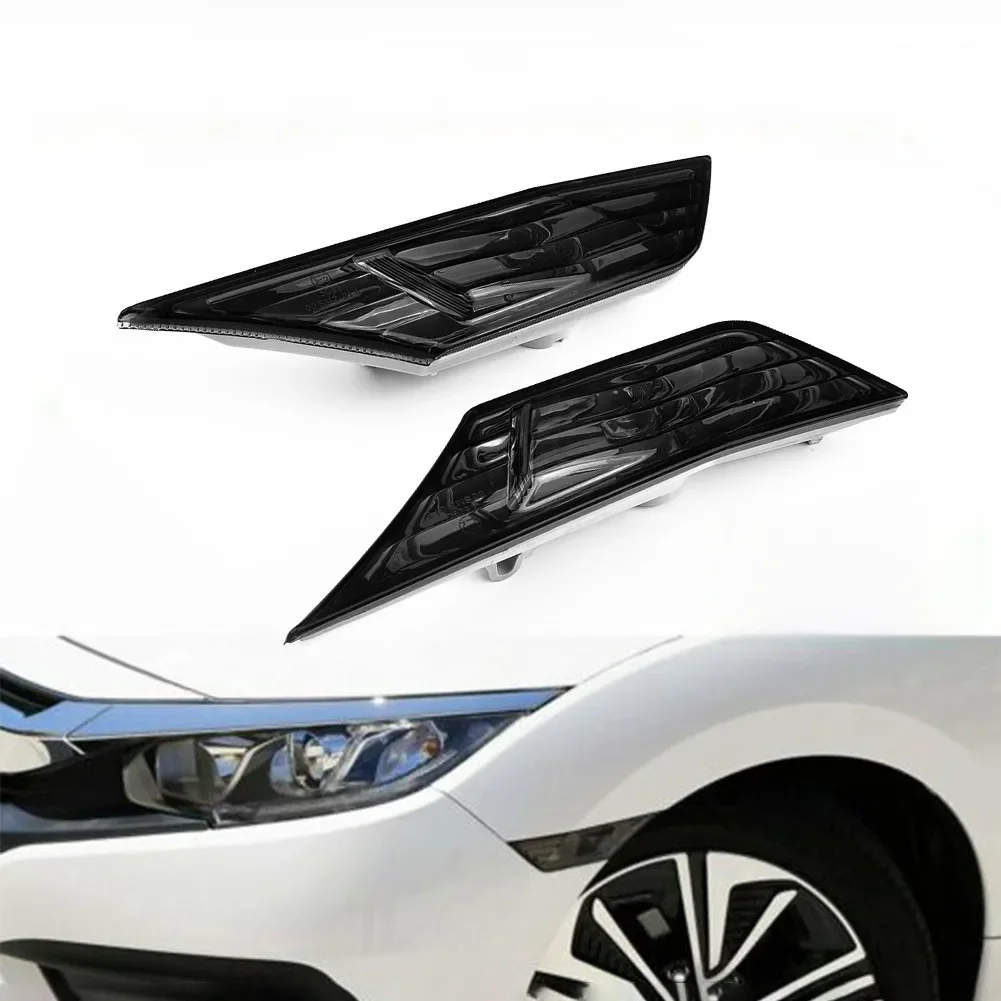 Clignotant de Voiture pour Honda Civic 2016-2021, Étanche IP68, Éclairage de Largeur, Modifié, Noir, Ampoule LED, 2 Pièces