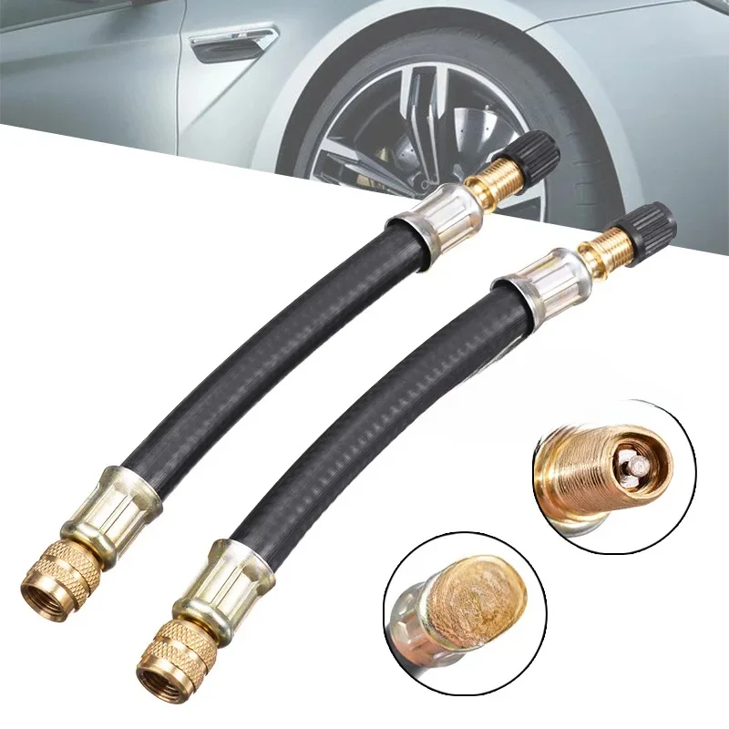 AliExpress NONE 1/4Pcs Flexible Rubber Tyre Valve Extension 210mm - Twin Wheel Lorry Van Bus Adapter Car Accessories Bike Accessories