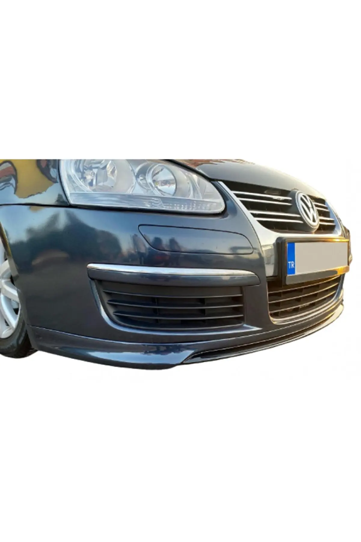 For Volkswagen Vw Jetta Mk5 (2006 - 2011) Votex Style Front Lip Splitter Prefix (plastic) - Chrome Spoiler Diffuser Side Skirts