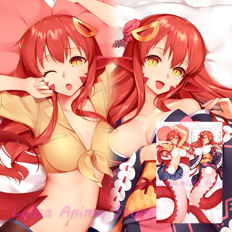 Dakimakura-Miia Monster Musume غطاء وسادة جسم أنيمي ، غطاء وسادة مطبوع على الوجهين ، بالحجم الطبيعي ، هدايا عيد الميلاد