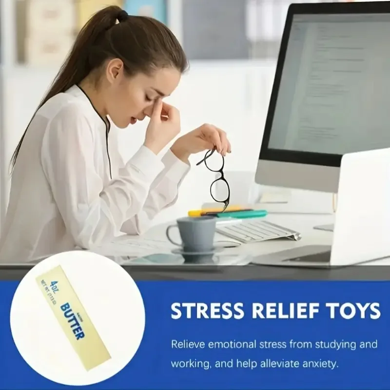 ของเล่นบีบเนยจำลอง ของเล่นบีบคลายเครียดแบบเด้งช้าพิเศษ สำหรับการผ่อนคลาย ทำงานคลายเครียด เนื้อสัมผัสเปียกชื้นมาก เหมาะสำหรับใช้ในชีวิตประจำวันและงานปาร์ตี้