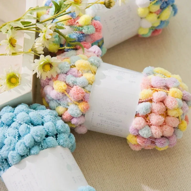 100G/Bal Kleurrijk Middelgroot Garen Zacht Pompon Grote Regenboog Dik Garen Katoen Diy Materiaal Hand Breien Gehaakt Gevlochten Deken - afbeelding 2