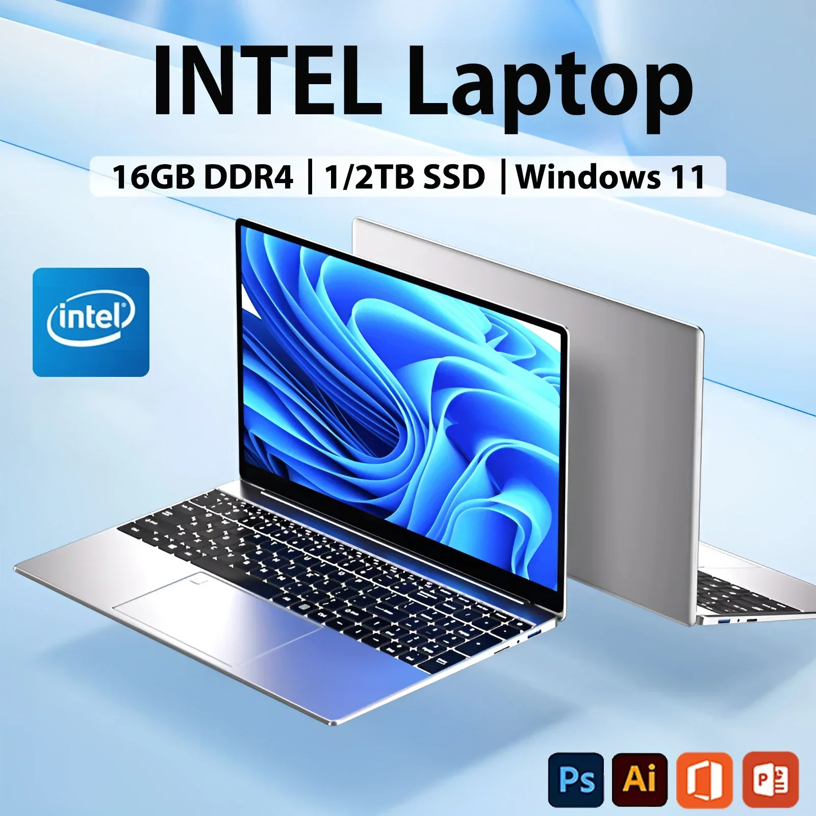 FUCHU Laptop Empresarial de 15.6'' con Windows 11, Intel i3 6100U, 16GB de RAM, 1TB SSD, Desbloqueo por Huella Digital, Computadora Portátil para Oficina