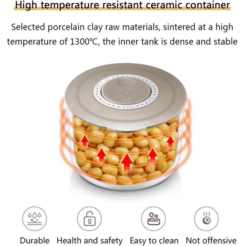 1.5L Intelligence Natto Machine For Fermentation Slow Cooker Steamer Stew Pot Yogurt Maker Pickle Rice Wine 40℃ Constant Temp