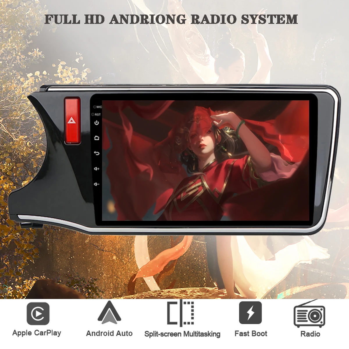 

Android 14 8G+128G Car Autoradio DVD For HONDA CITY 2014 - 2019 2Din With Navigation GPS Monitor Tape Recorder HU 4G Lte Carplay