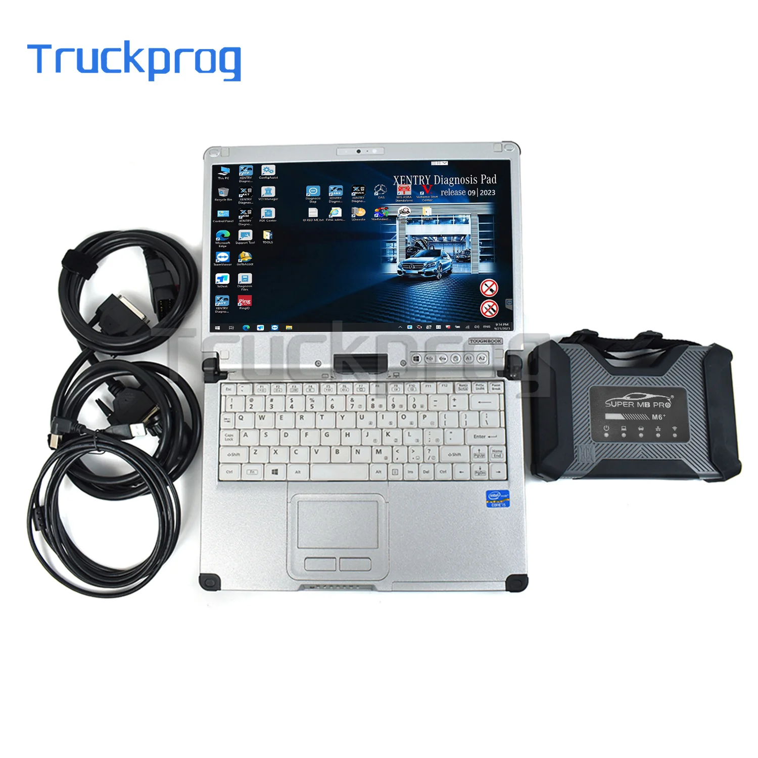 Thoughbook CF C2 Laptop+Super MB Pro M6 Star Wireless DoIP Car Truck Diagnosis Tool For Benz MB Trucks 12V Car 24v Diesel Truck