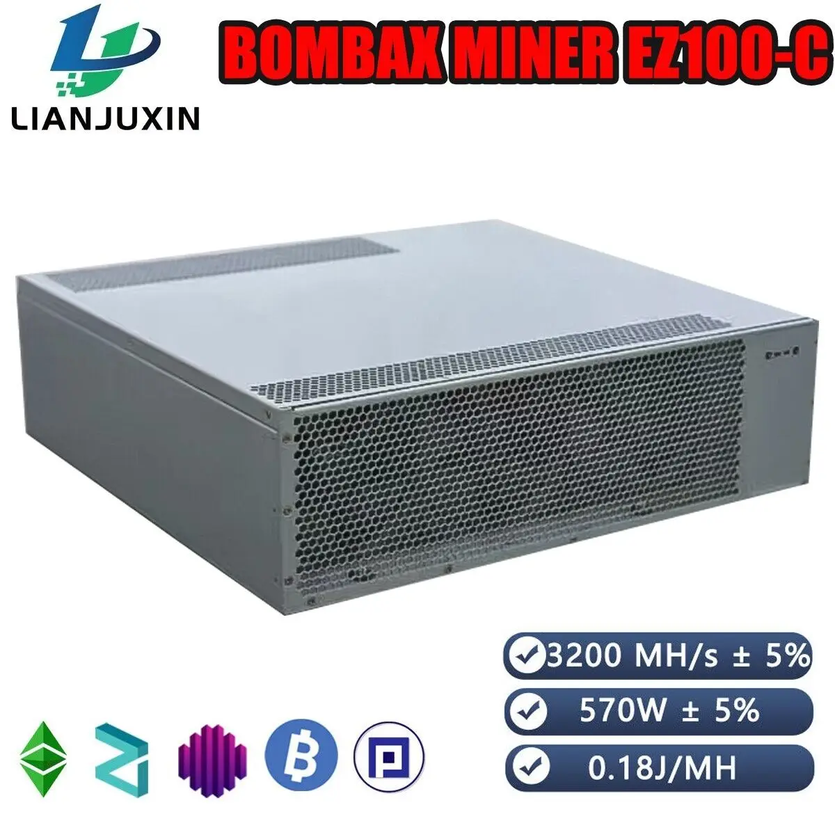 

BOMBAX MINER EZ100-C 3200M 570W ETC, ZIL, OCTA Ultra-Slient Miner