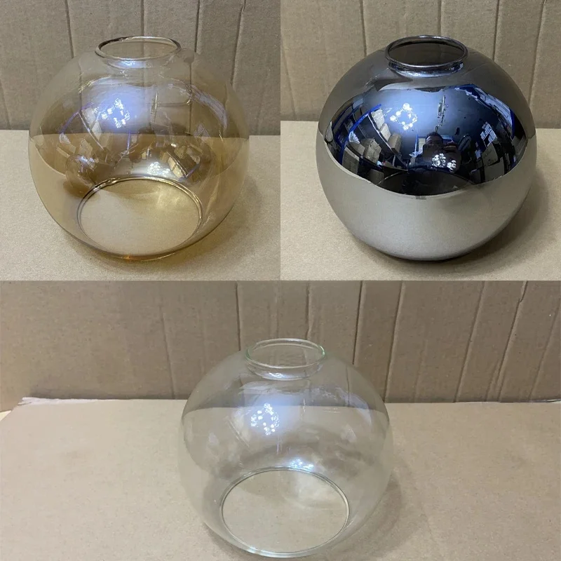 D13cm D15cm D18CM D20cm D25cm Handgeblazen helder glazen bol lampenkap vervanging met 2 uiteinden opening glazen afdekking bal lampenkap - afbeelding 2