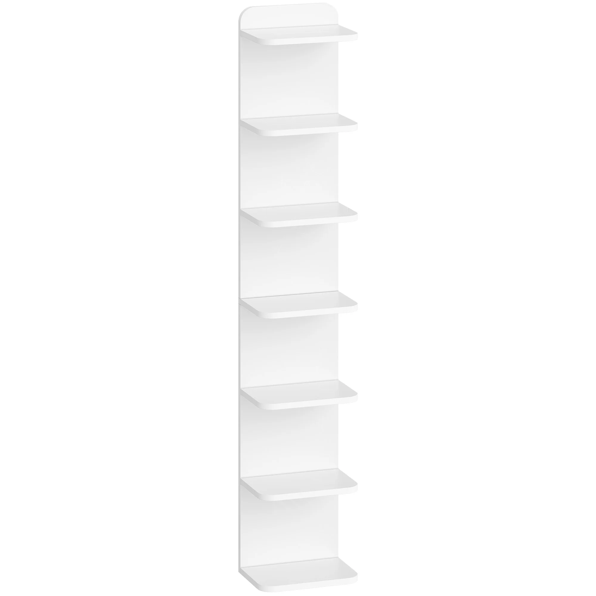7-laags vrijstaande plank, moderne design boekenkast, wandplank, boekenkast, vrijstaande wandmontage, voor studeerkamer, woonkamer, slaapkamer, wit