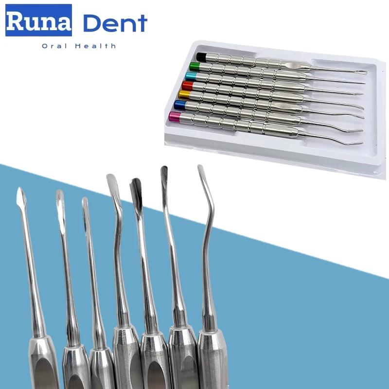 

7Pcs Dentist Instruments Titanium Dental PDL Elevator Luxating Root Tooth Elevator Set for Extraction Minimally Invasive Knife