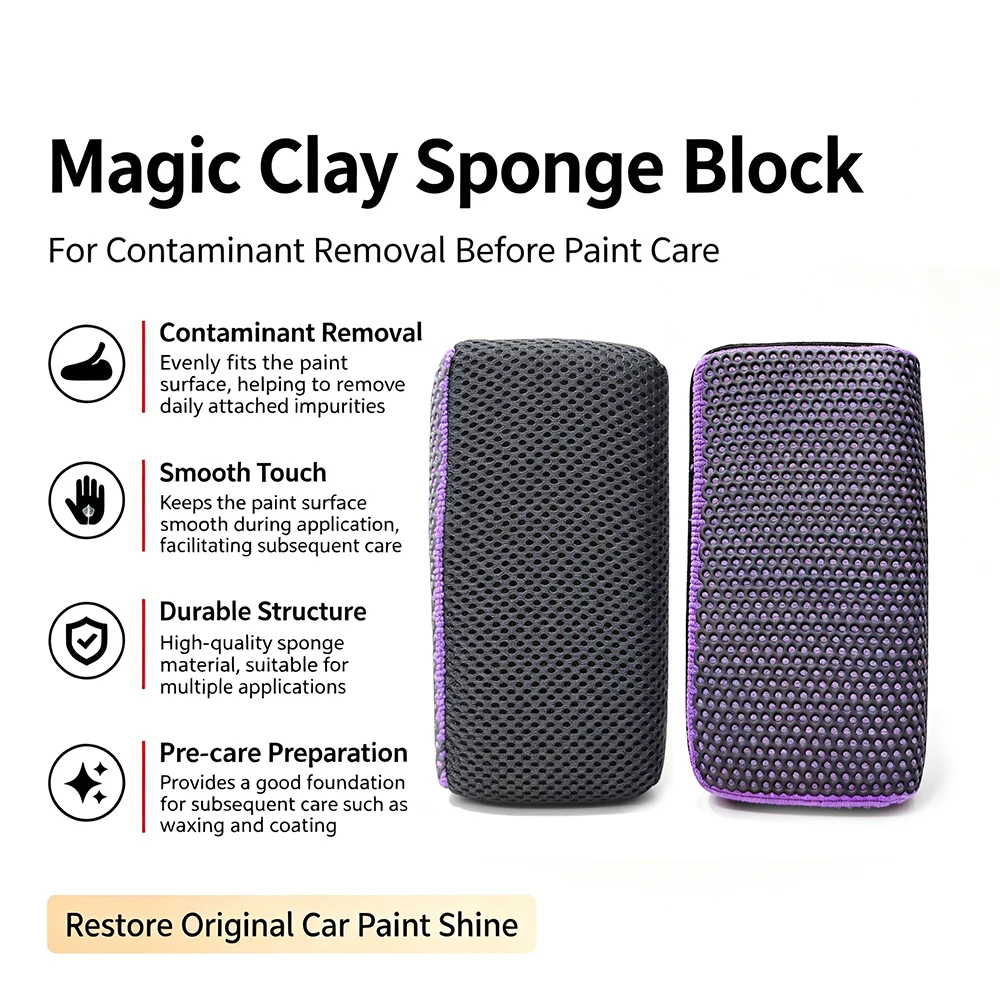 AUTOBRIGHT Car Magic Clay Sponge Bar Pad Decontamination Sponge Block Cleaner Cleaning Eraser Car Wash Mud Cleaner Car Cleaning