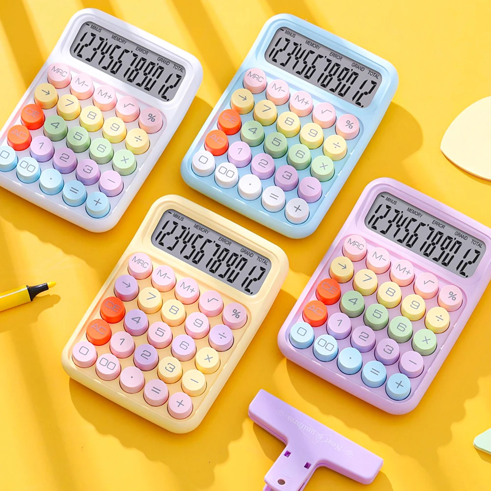 Macaron Retro electronic calculator 4color pastel mechanical office