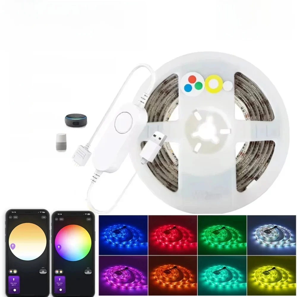 USB Smart LED Streifen Lichter Tuya Zigbee APP Steuerung 5050 RGBCCT Led Licht Flexible Lampe Band Room Decor TV Hintergrundbeleuchtung für Alexa