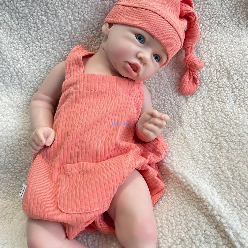부드러운 유연한 수제 페인트 실리콘 신생아 아기 인형, 사랑스러운 아기 인형, 3 세 이상 어린이 장난감, 17 인치