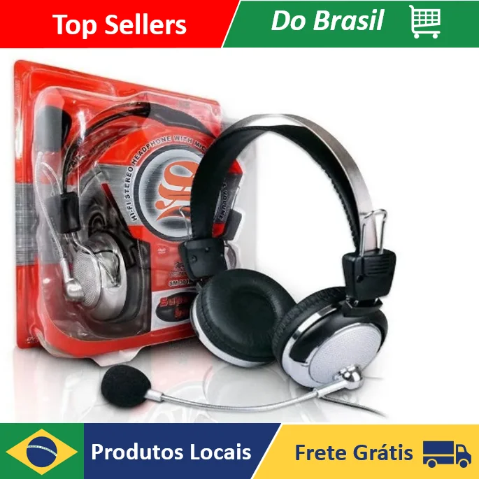 NEVERDIE STORE-Headset With Microphone HADSET For Games/Notebook/Computer/PC DISPATCHED TO ALL BRAZIL