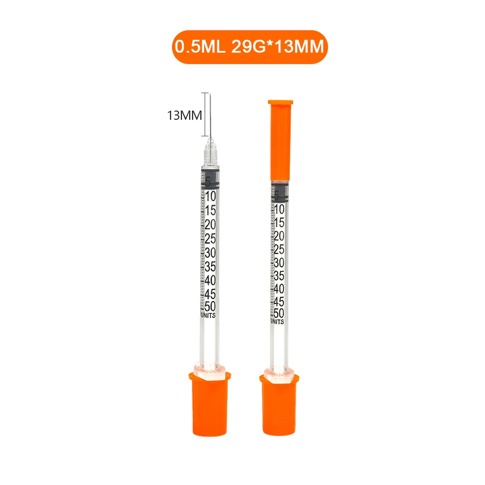 30PACK 0,3 ml 0,5 ml 1 ml wegwerp individueel verpakte insulininespuit voor dieren, laboratorium