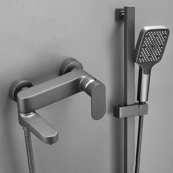 Tianview Gunmetal Gray White Shower Shower Set Booster Split Lift Shower Set Full Copper Household Bathroom Bather
