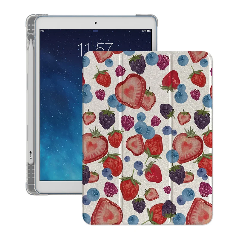 Cute Strawberry Tablet Case for Apple iPad 11 2025 Air 2024 Pro 11 inch Air 5/4 10.9 10th 7/8/9 10.2 10.5 inch mini 6 5 4 Cover
