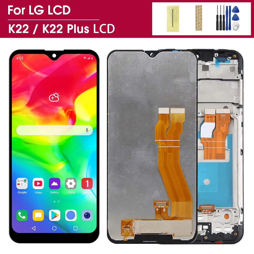 6.2\'\' High Quality For LG K22 Display Touch Screen Assembly Digitizer For LG K22 LCD LMK200Z, LMK200E, LMK200B Screen With Frame