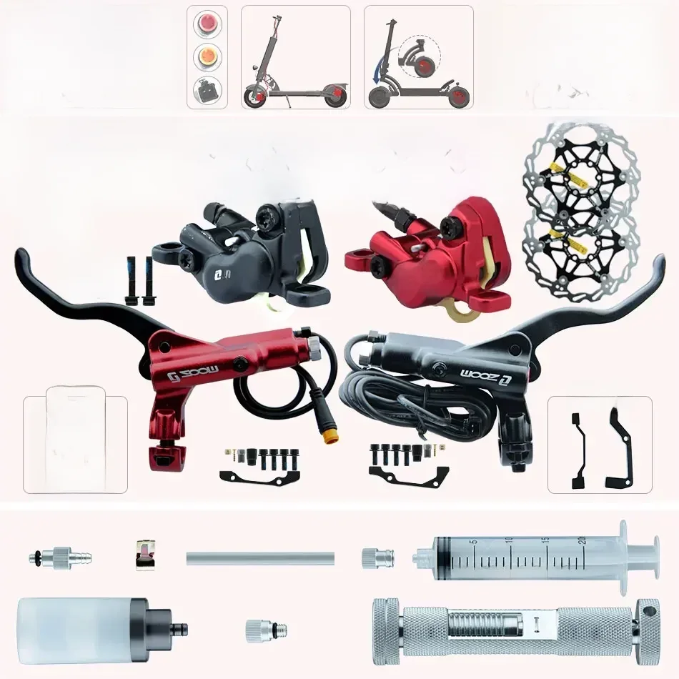 AliExpress nfox Zoom HB-876E 4-piston Left Disc Hydraulic Brake E-bike Folding Mountain Bike Bicycle Power Off 160 180 203 Roto Split Tube SM2A