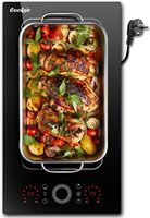 Induction Hob 2 Plates with Plug, Self-sufficient Hob 30 cm Installation, Touch Control with Circular Slider, Combination Zone f