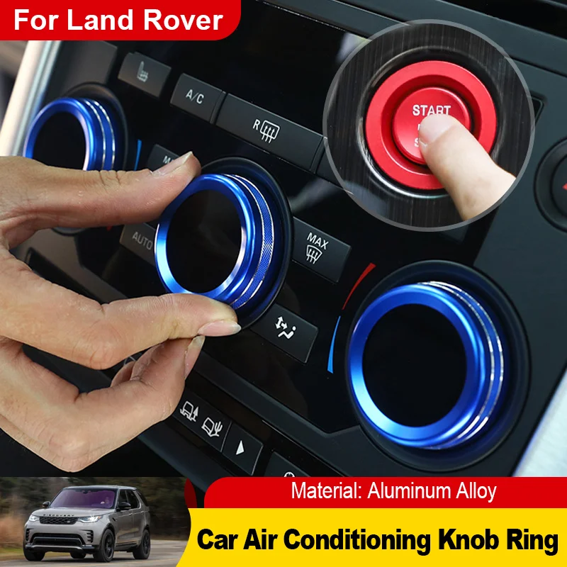 

for Land Rover Discovery 5 L462 Sport 2021 2022 2019~2023 4 Pcs Air Conditioning Knob Aluminum Volume Control Knob Trim Cover