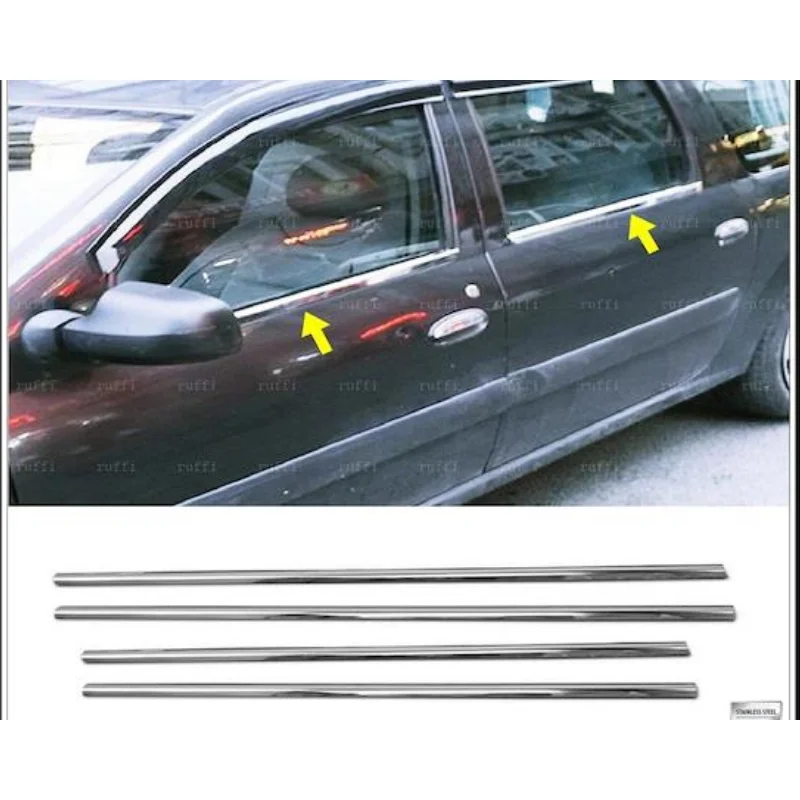 For Renault Dacia Logan MCV 2005 - 2012 Window Streamer Stainless Chrome Stainless Steel Fully Compatible High Quality