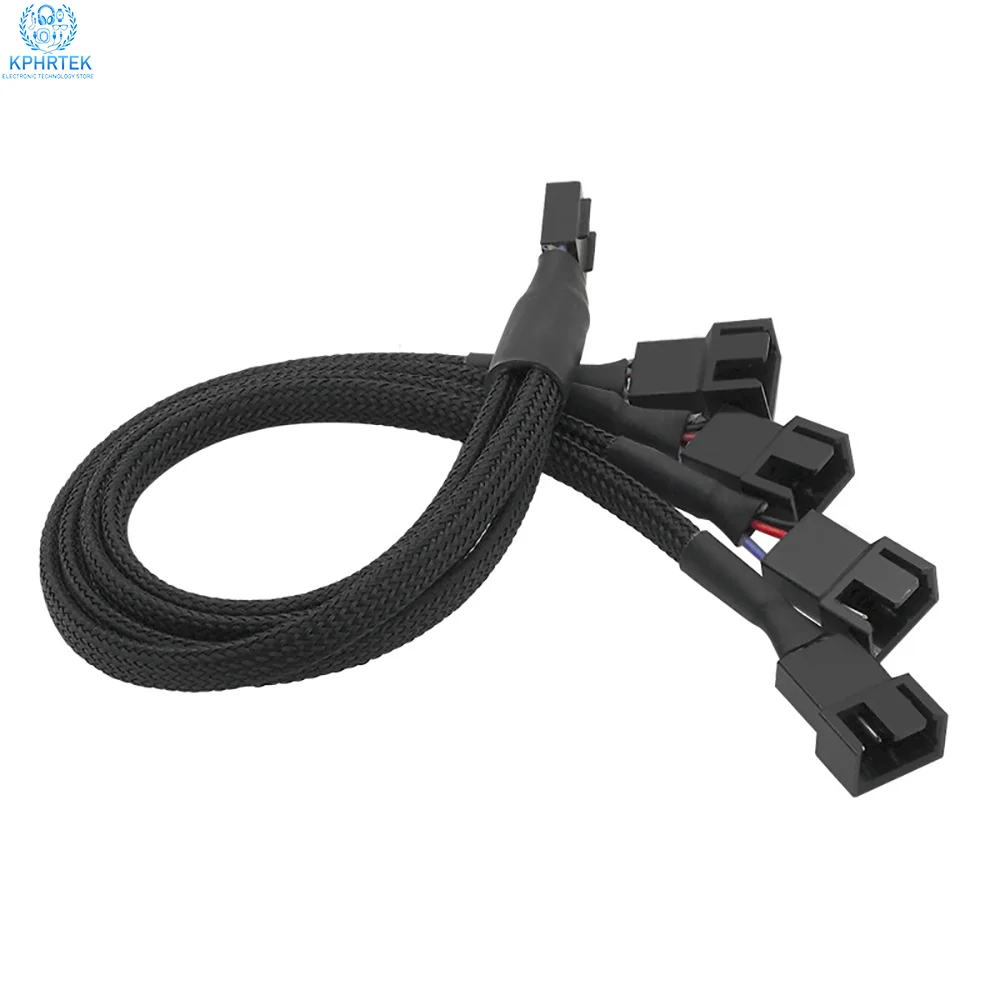 4-Pin 1 to 3 Motherboard Extension Cable 4-Pin 1 to 3 Adapter Cable Fan PWM Temperature Control Extension Cable