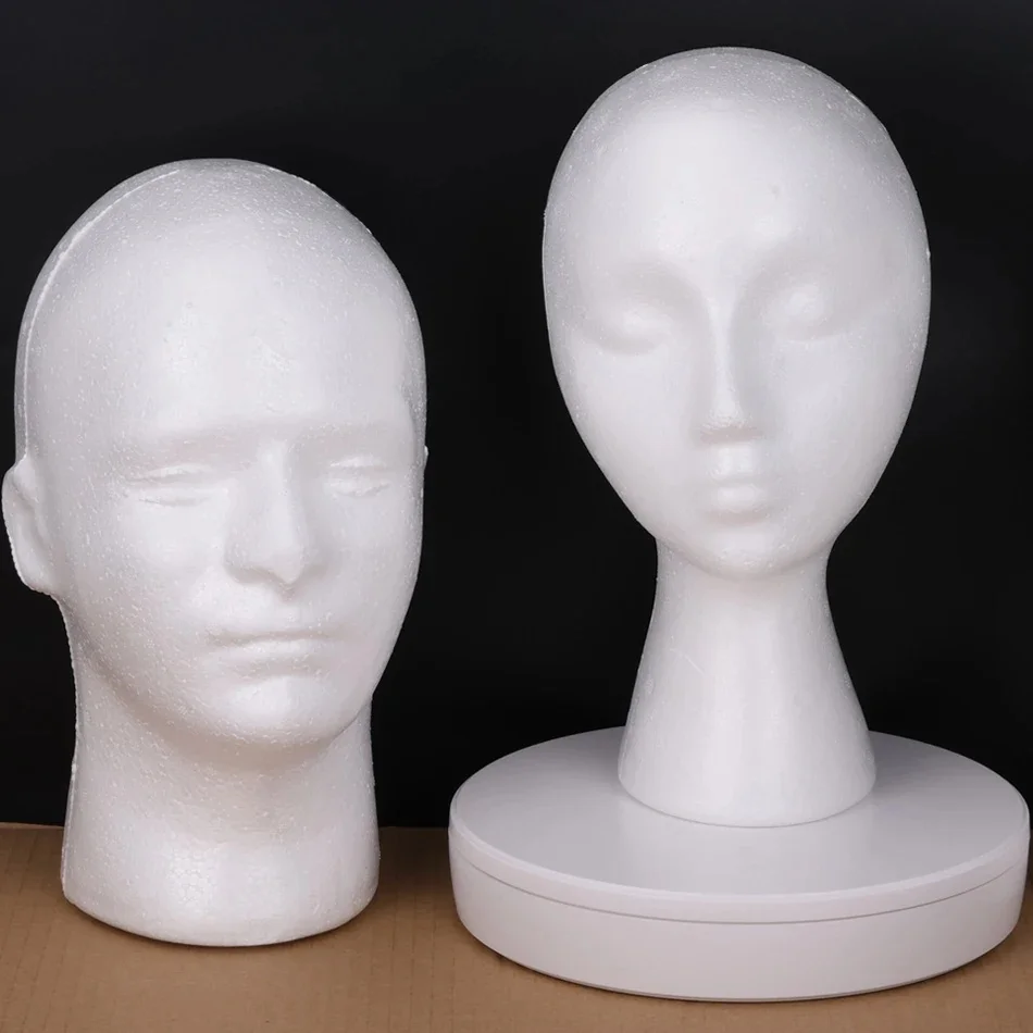 1PC mousse perruque tête modèle Mannequin factice perruque lunettes chapeau présentoir support postiches support femme tête modèle perruque affichage