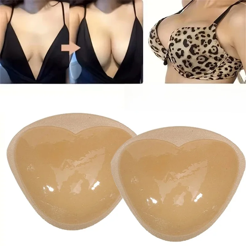 Soutien-gorge auto-adhésif Push Up, coussinets d'insertion réutilisables, coussinets rehausseurs de poitrine doux à coller, éponge, coussinets de levage des seins, rehausseur de bonnets de Bikini