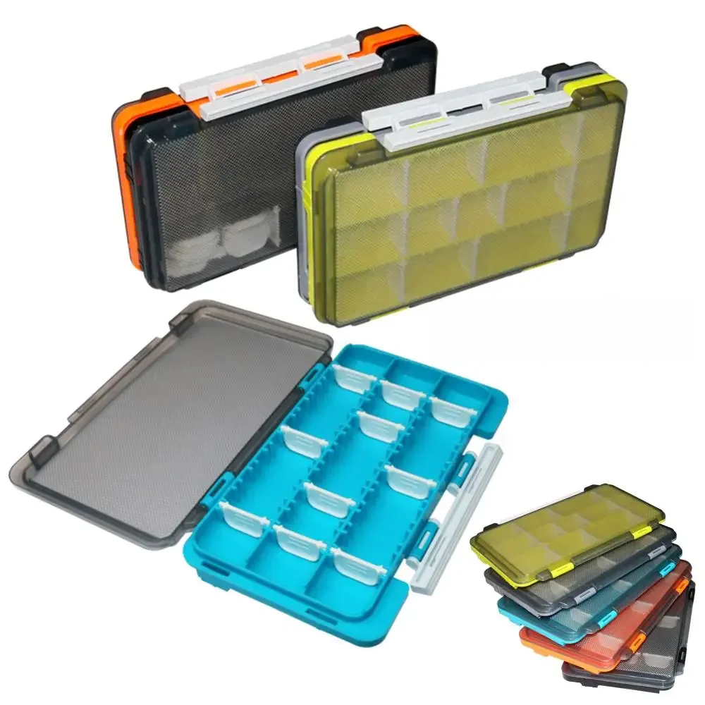 Mini boîte de pêche portable en plastique, mallette de rangement pour appâts et hameçons, 2/1 pièces