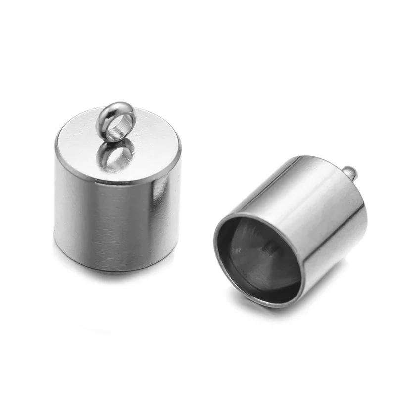 20 Stück Edelstahl Lederband Enden Kappe Terminatoren Finden für DIY Kumihimo Halskette Beacelet Schmuck Quaste Herstellung Versorgung