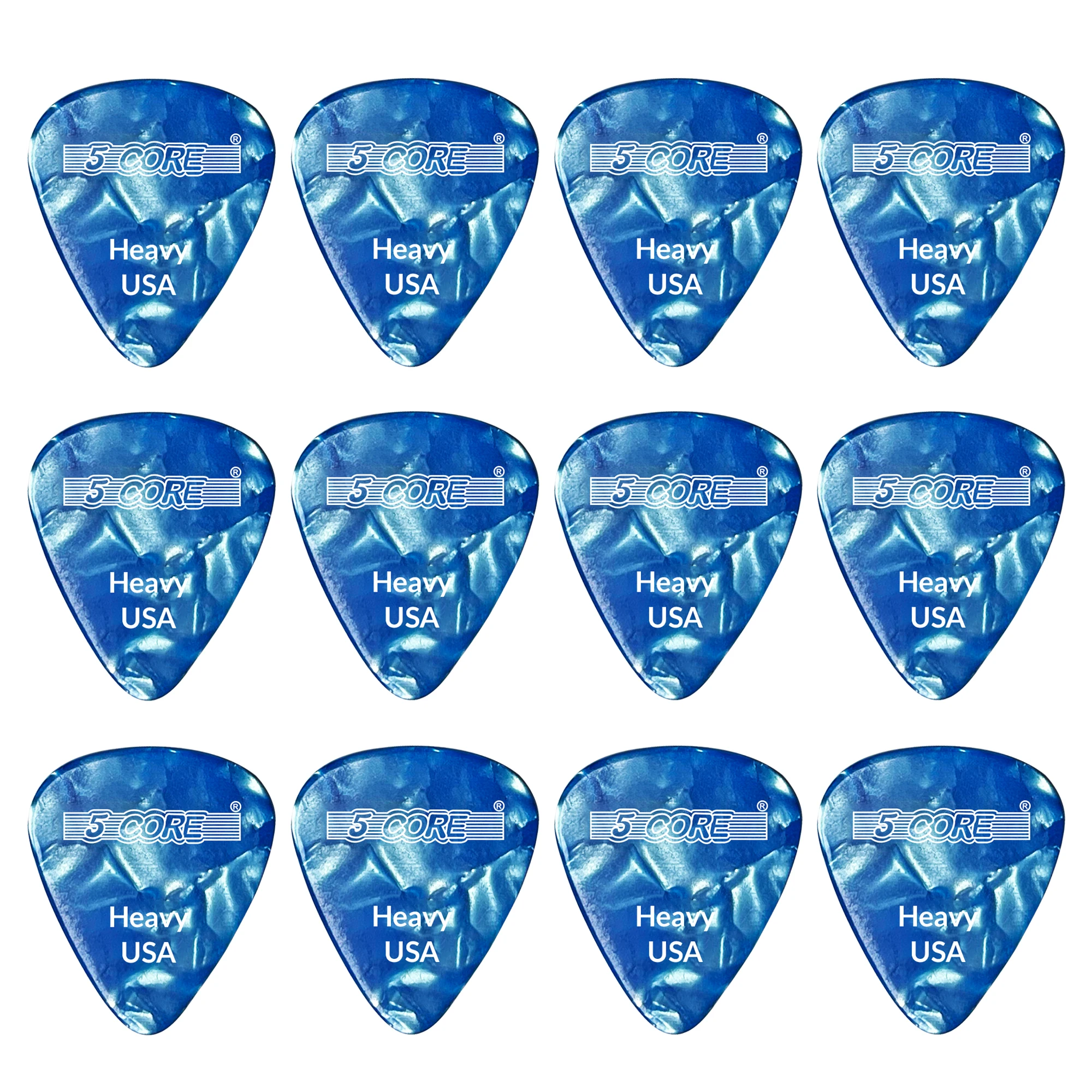 

5Core Guitar Picks 0.96mm Celluloid Heavy Gauge Pick - Acoustic Electric Bass Guitars BLUE- G PICK H BLU 12PK