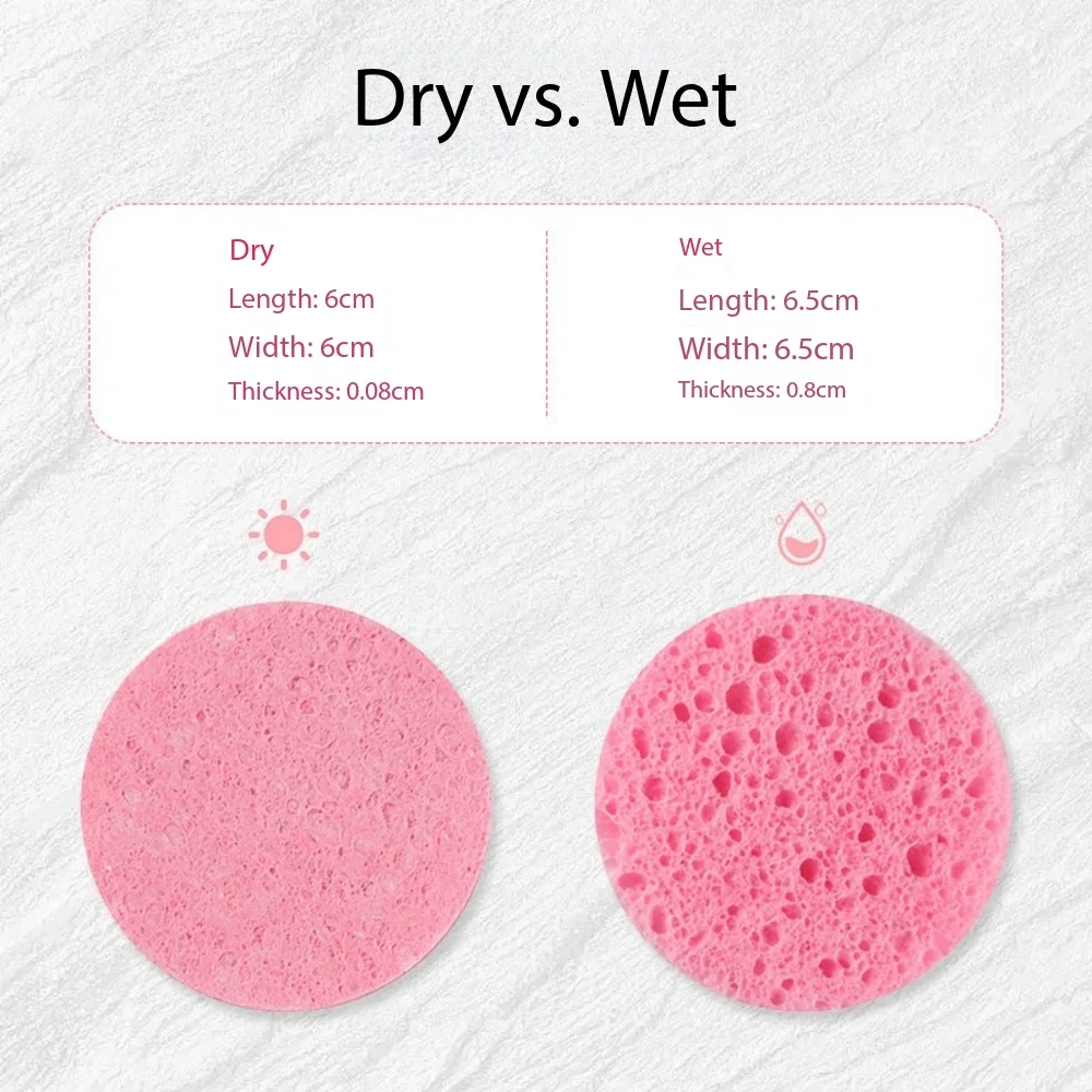 10 Packs of Compressed Facial Sponges, Suitable for Daily Cleansing and Gentle Exfoliation, 100% Natural Cellulose Beauty Sponge