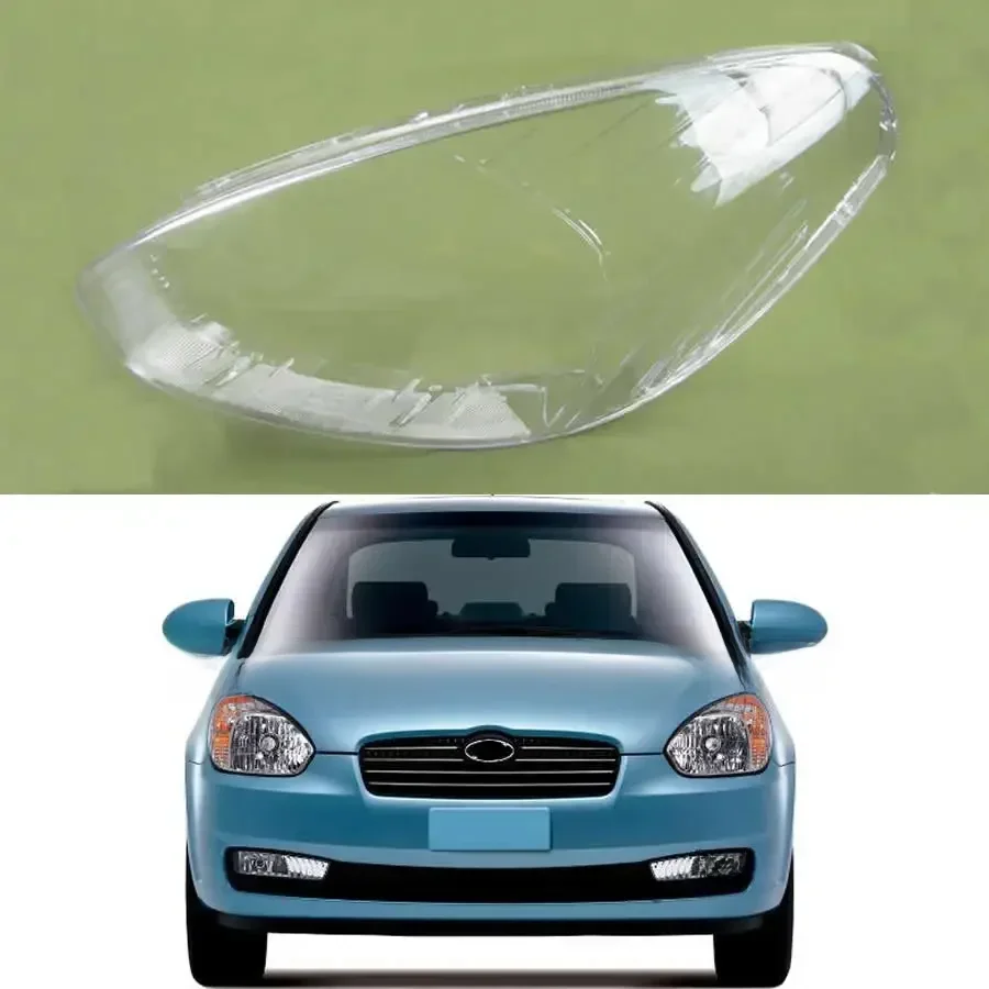 Dla Hyundai Accent 2006 2007 2008 2009 osłona reflektora Shell przezroczysty klosz soczewki reflektorów lampy maska pleksi — zdjęcie 2