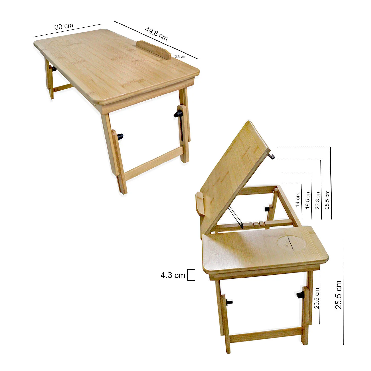 طاولة كمبيوتر محمول من الخيزران قابلة للتعديل الارتفاع والإمالة، حامل كمبيوتر محمول قابل للطي، مكتب محمول، صينية سرير للإفطار