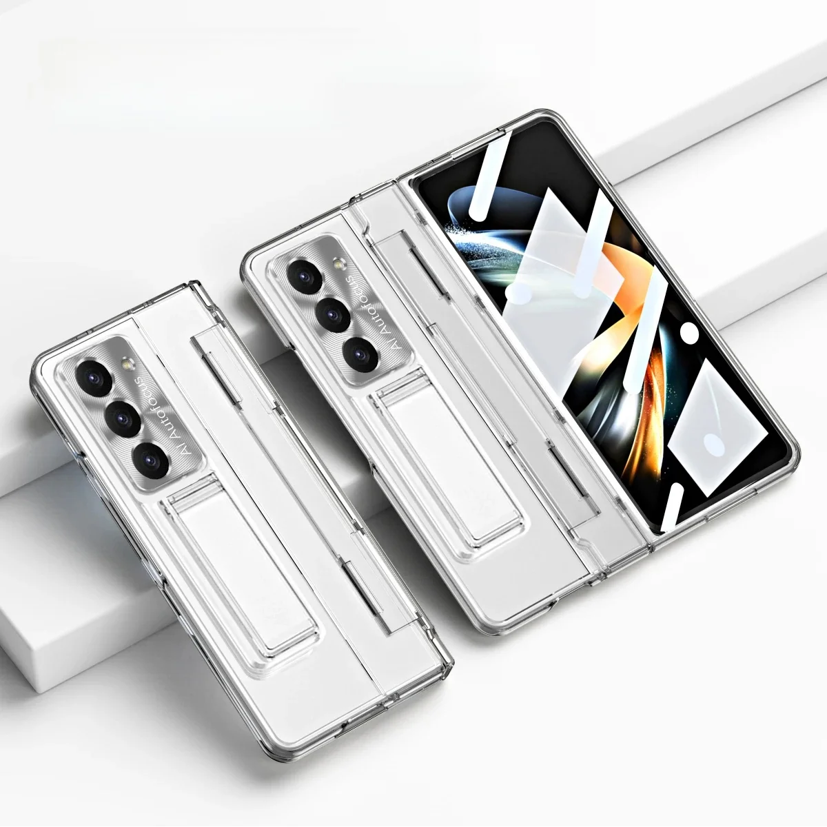 Luksusowe etui na telefon z galwanizacją do Samsung Galaxy Z Fold 7 6 5 4 3 Fold6 Fold5 Fold4 Fold3, odporne na upadki, z ochroną zawiasu. — zdjęcie produktu 7