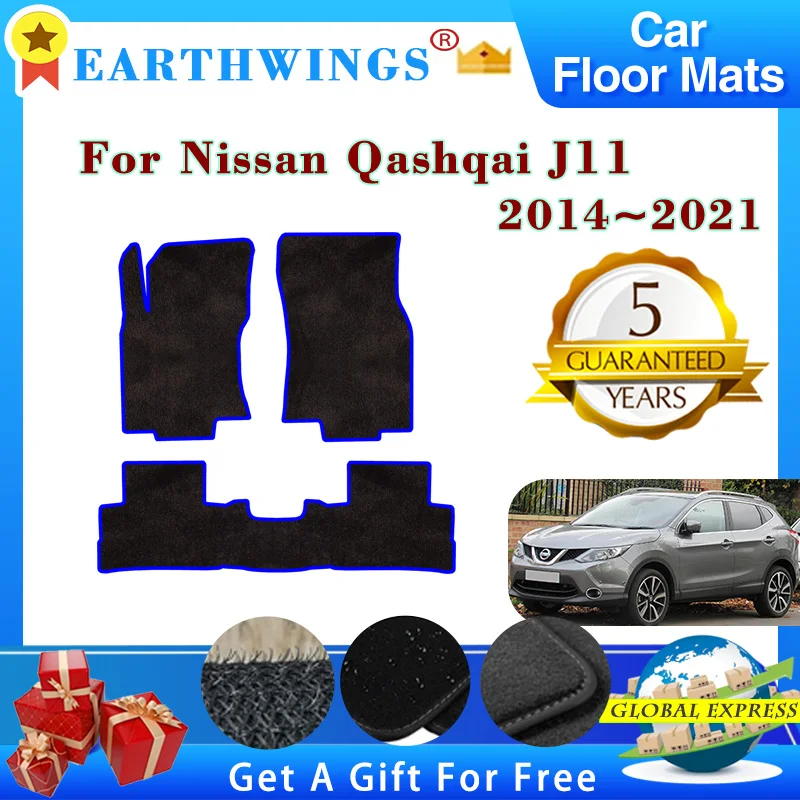 Car Floor Mats For Nissan Qashqai J11 2018 2014~2021 Rogue Sport Carpets Footpads Cape Rugs Cover Foot Pads Interior Accessories