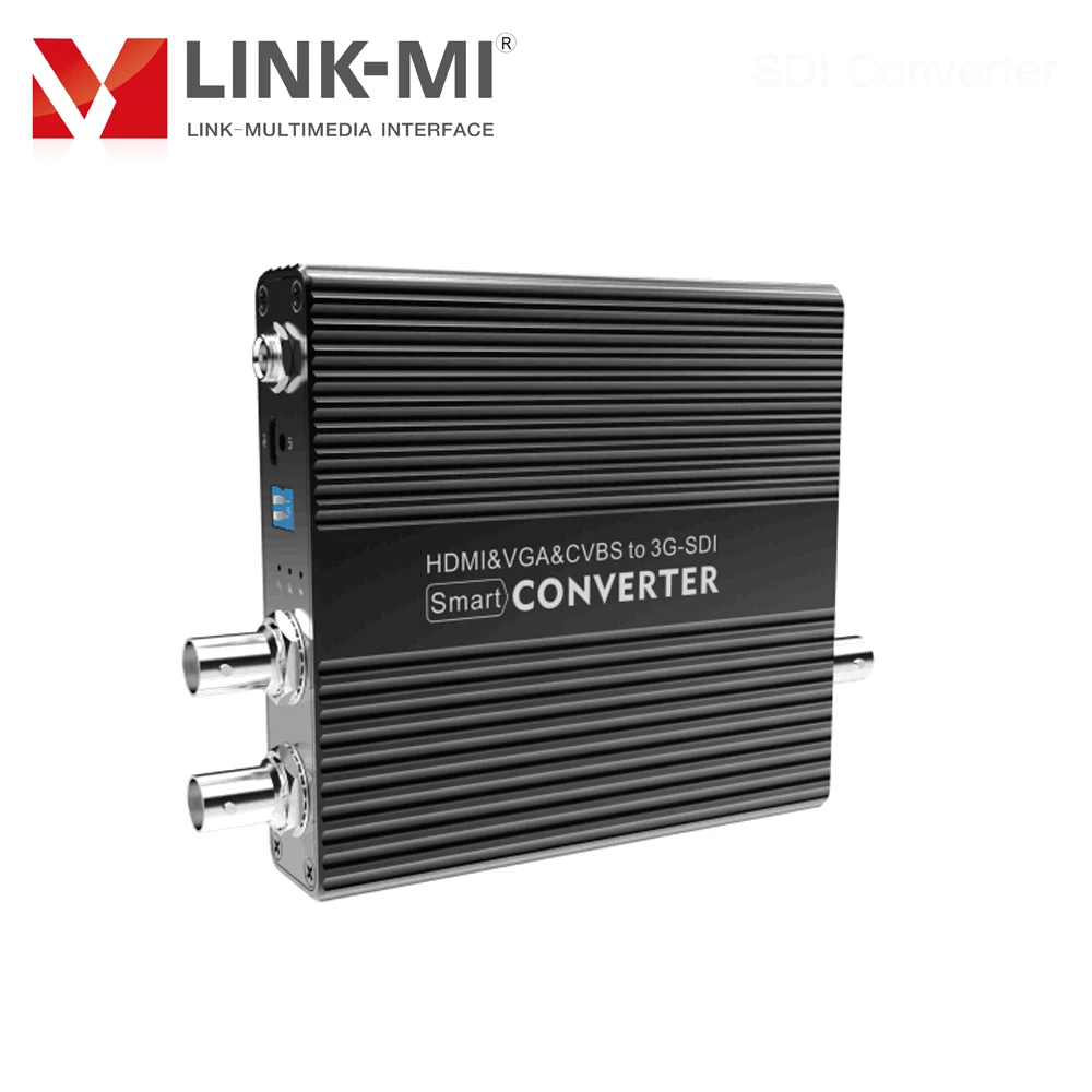 LINK-MI HDMI to SDI Converter HDMI/VGA/AV to SD/HD/3G-SDI 1x2 Spliitter for Monitor Camera Display Project 1080P with OSD Menu