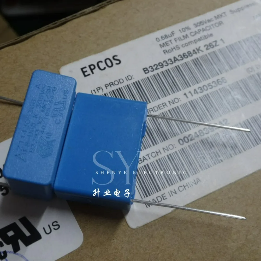 5pcs/lot EPCOS MKT 0.68uf 305vAC 680nf u68 684 K Brand New 22.5mm Film Capacitor B32933A3684K