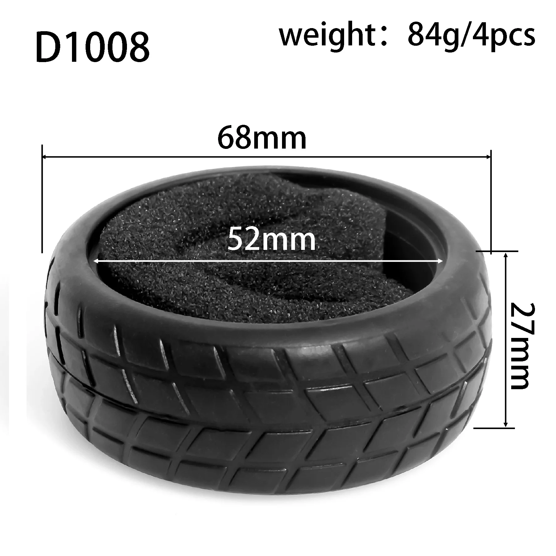 1:10 On-Road-Rennreifen 63–68 mm, Hot-Melt-Gummi mit hohem Griff, abriebfest für HSP Tamiya HPI – Detail 6