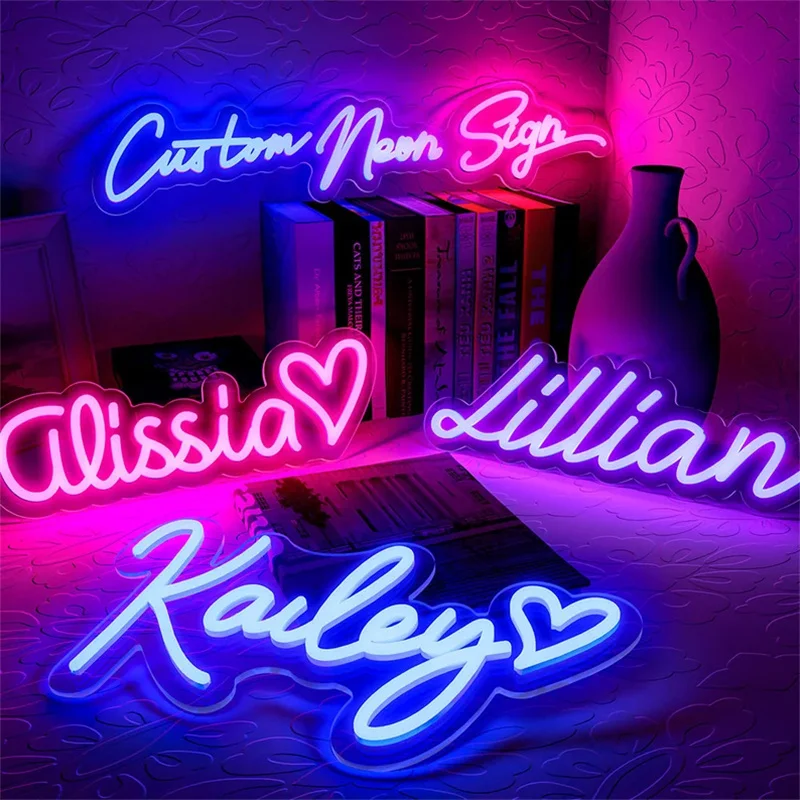 Custom Neon Sign Personalized Text Logo Names Customized LED Neon Signs Birthday Wedding Party Bar Coffee Wall Light Decoration