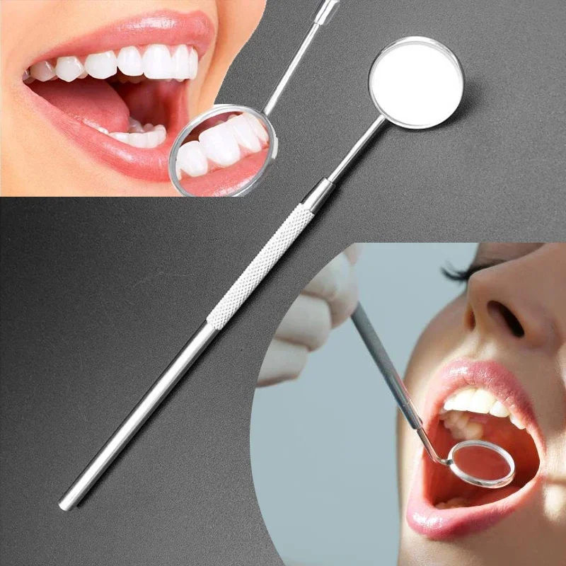 1 szt. Lusterko dentystyczne wielofunkcyjne sprawdzanie wnętrza jamy ustnej lustro ze stali nierdzewnej nie może powiększania głowicy dentysty — zdjęcie 2