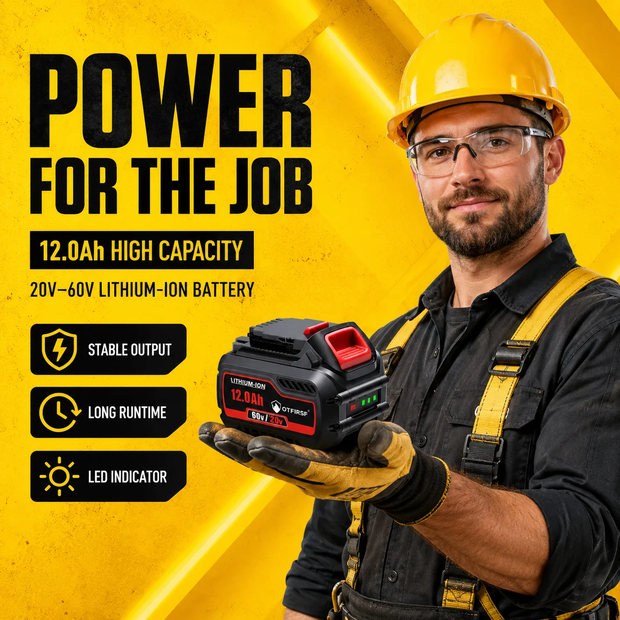 20V 12000mAh Rechargeable Lithium‑Ion Battery Pack Replacement for DEWALT Power Tools DCB606 DCB609 DCB182 DCB205 DCB206 DCB209