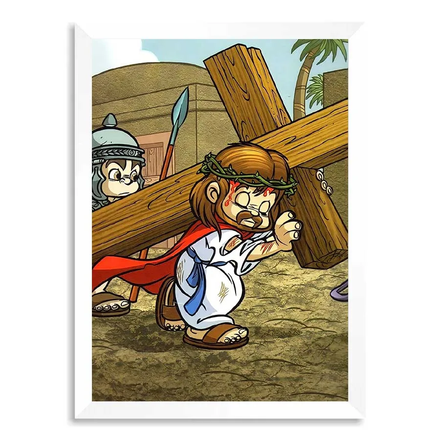 Religious Picture Jesus Christ on the Cross With Frame